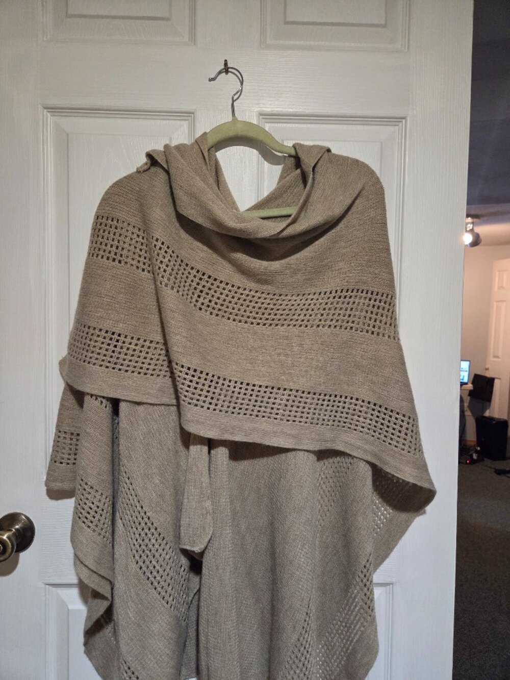 Calvin Klein open-knit hooded wrap - One Size